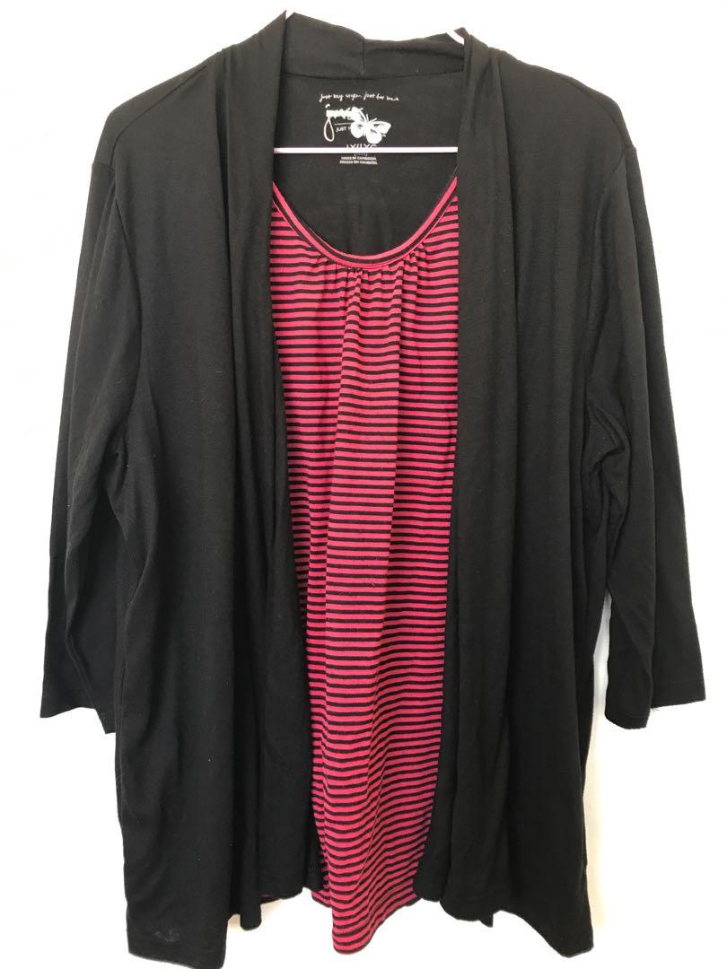 Cardigan with shirt attached hotsell