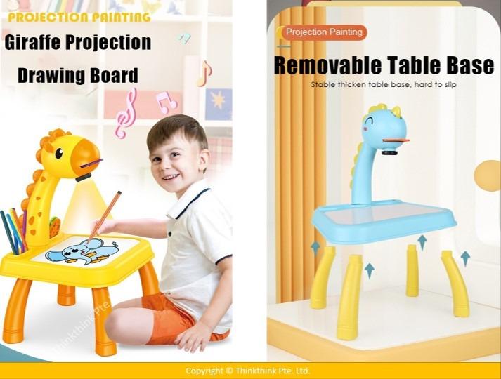 Pink Giraffe Projection Painting Table – Fun Learning Art Toy for Kids 3+