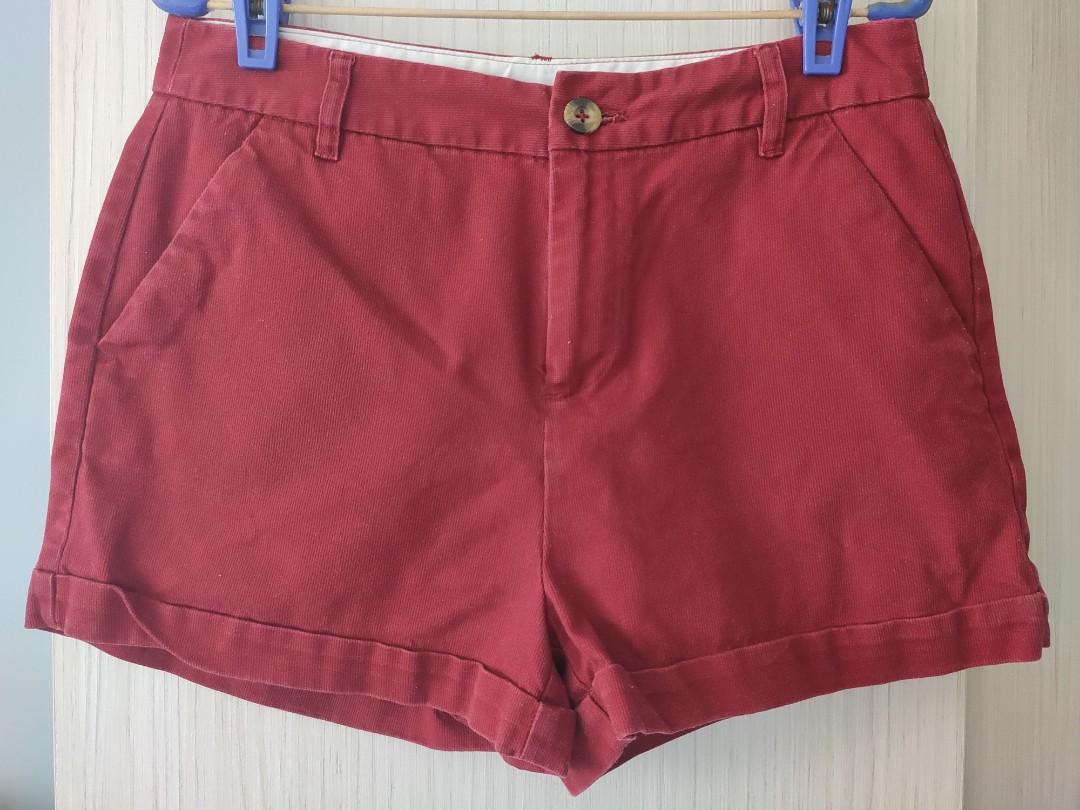 Red Suede Shorts Women s Fashion Bottoms Shorts on Carousell