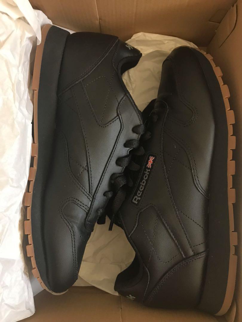 REEBOK black classic leather shoes Women s Fashion Footwear