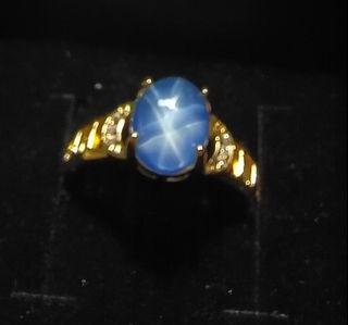 Sapphire double  starlight  ring