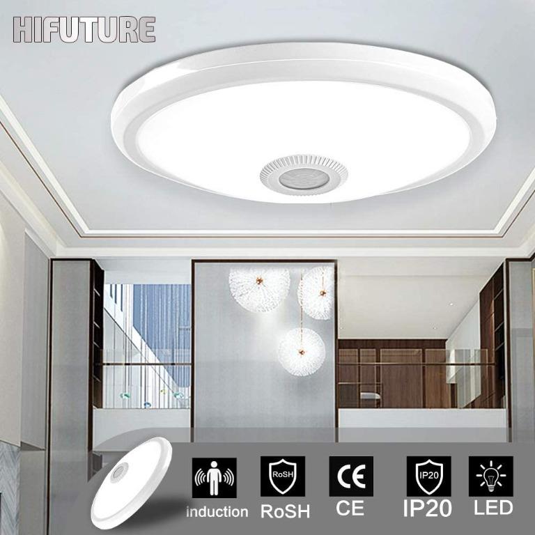 Sensor Ceiling Lamp HIFUTURE ILS06 20W Ceiling Light with Infrared Motion  Sensor Flush Mounted Lamp Shades Fitting for Indoor 1600lm 6000K IP20,  Furniture  Home Living, Lighting  Fans, Lighting on Carousell