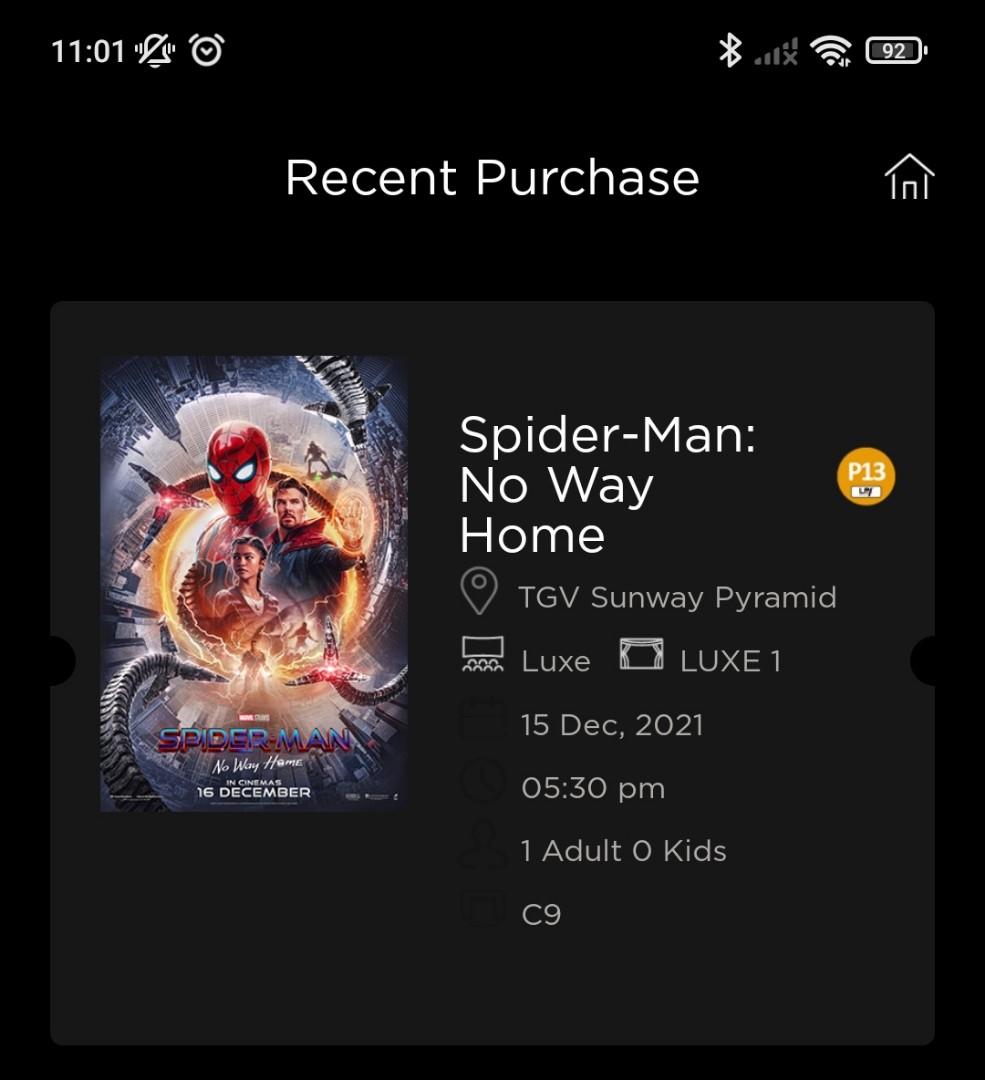 spider man no way home ticket 15dec 530pm luxe hall everything else others on carousell