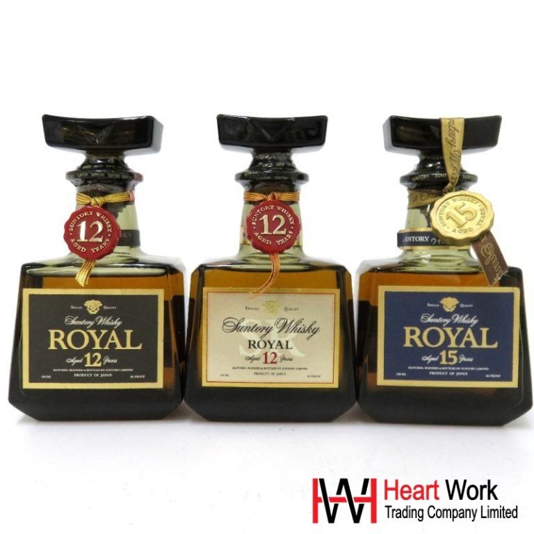 Suntory Royal Whisky 三得利威士忌12年/15年5支裝180/50ML, 嘢食& 嘢