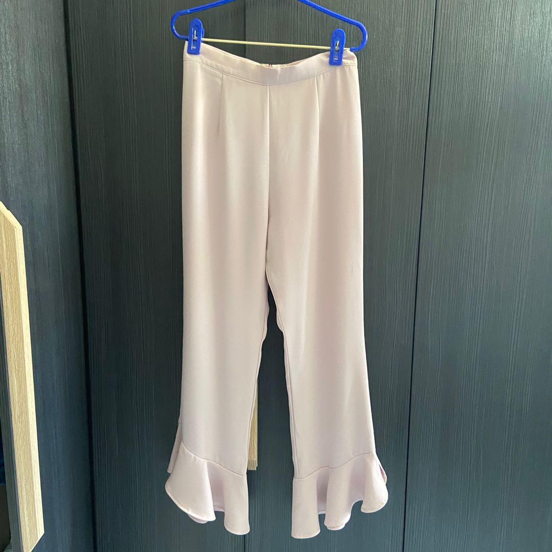 TEM - Pink Ruffle End Pants, Women's Fashion, Bottoms, Other Bottoms on ...