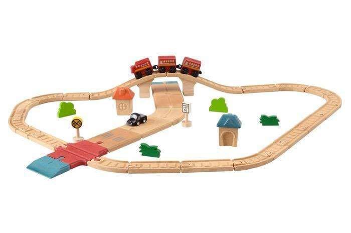 Road & Train Set [Plan Toys] | 42 pieces, Hobbies & Toys, Toys & Games ...