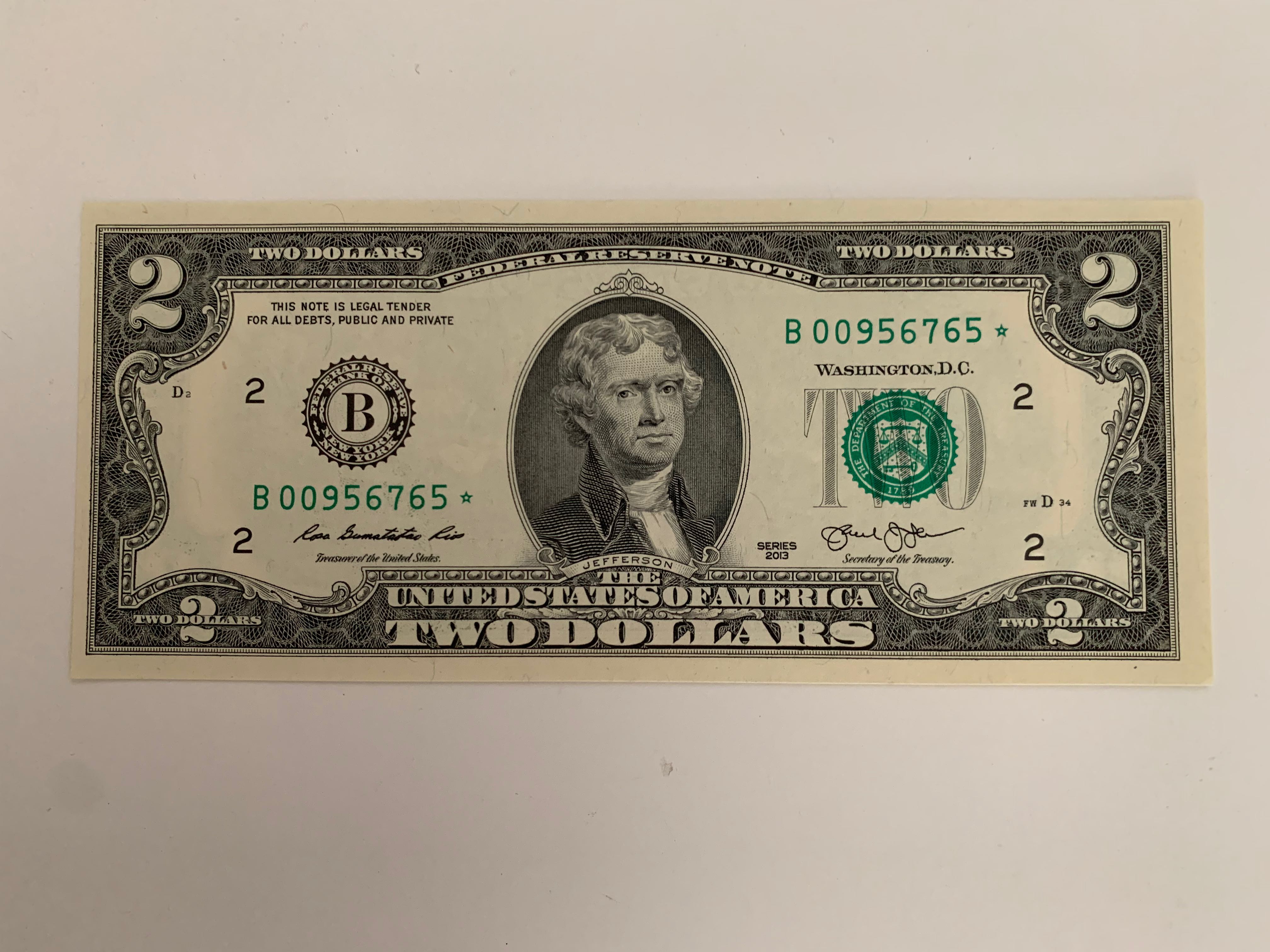 2013 2 store dollar bill