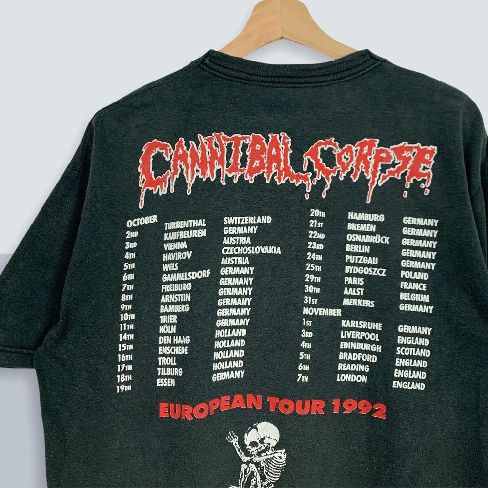 Vintage 1992 Cannibal Corpse Europe Tour Tee T - Shirt 90s, Men's ...