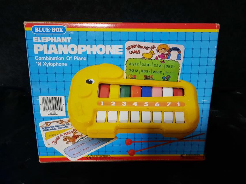 Blue box sales piano toy