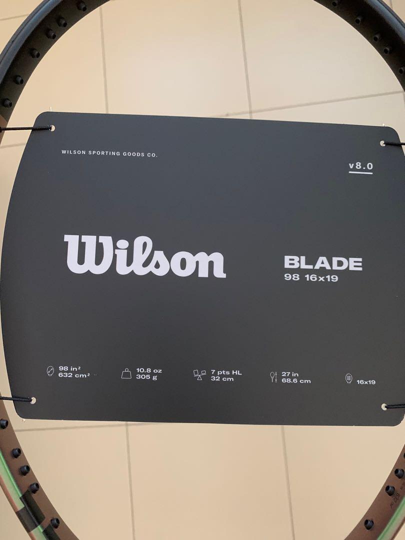 Wilson blade v8 98 16 X 19 tennis racquet, Sports Equipment