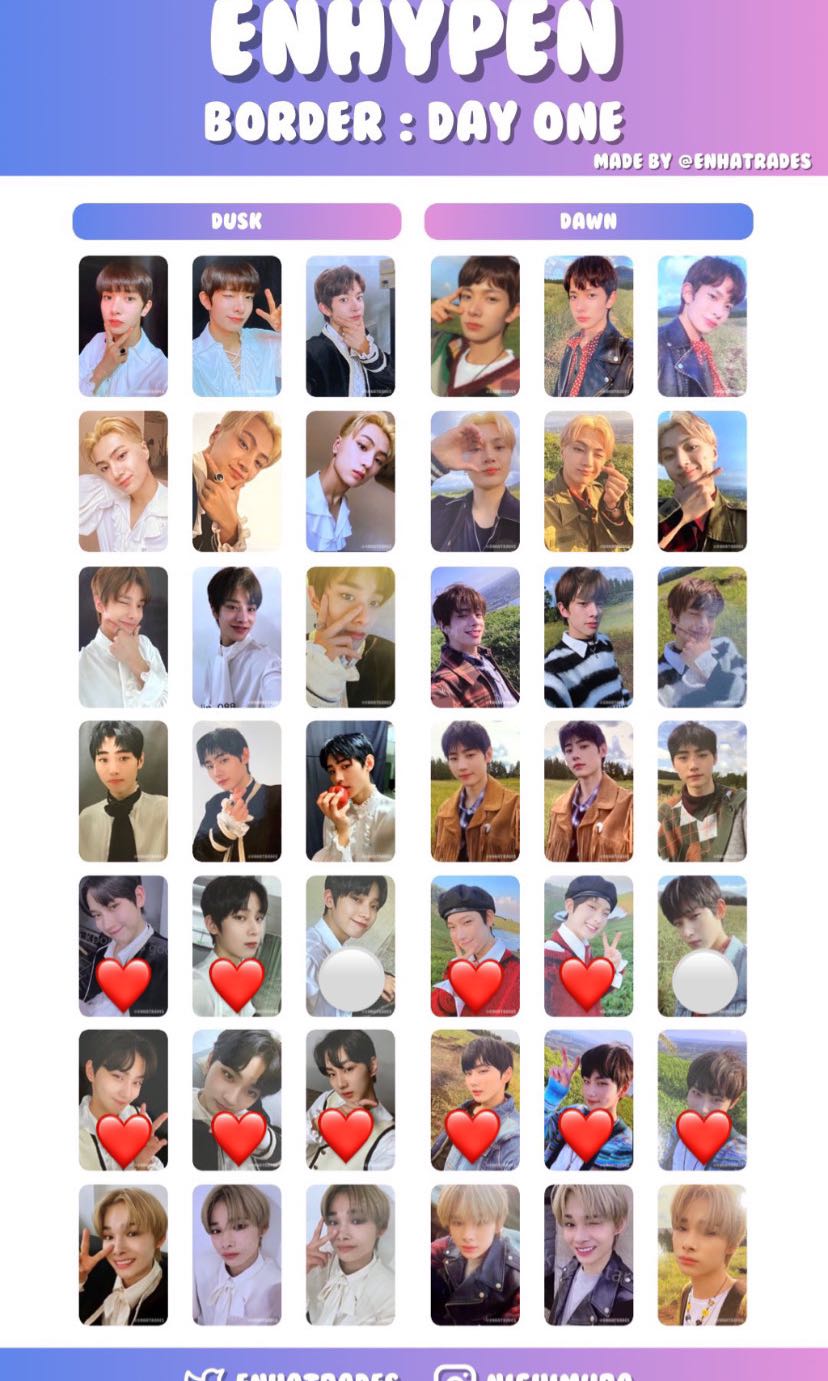 wtb/lfs/lf] enhypen border day one photocards, Toys & Collectibles