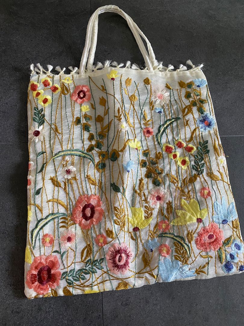 Zara floral bag cheap