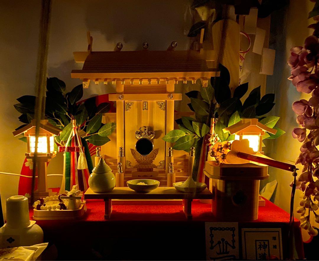 日本神道教神棚小神社御神燈夜間展示 興趣及遊戲 收藏品及紀念品 宗教物品 Carousell