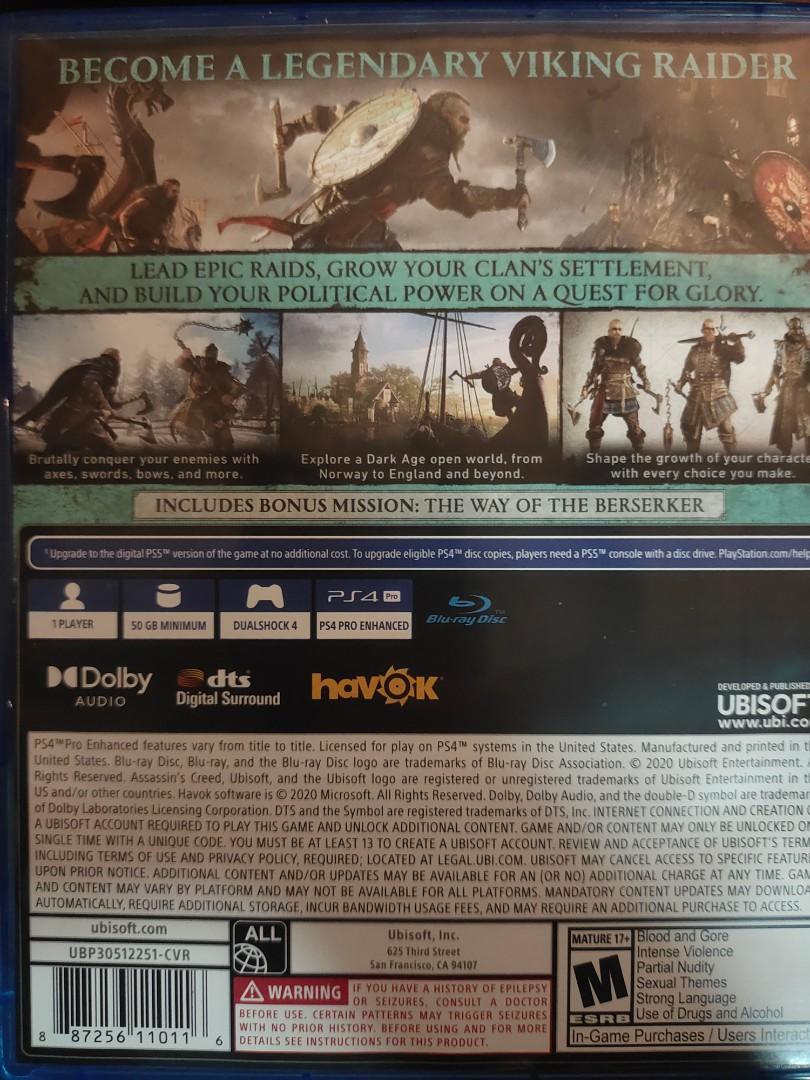 AC Valhalla (PS4), Video Gaming, Video Games, PlayStation on Carousell