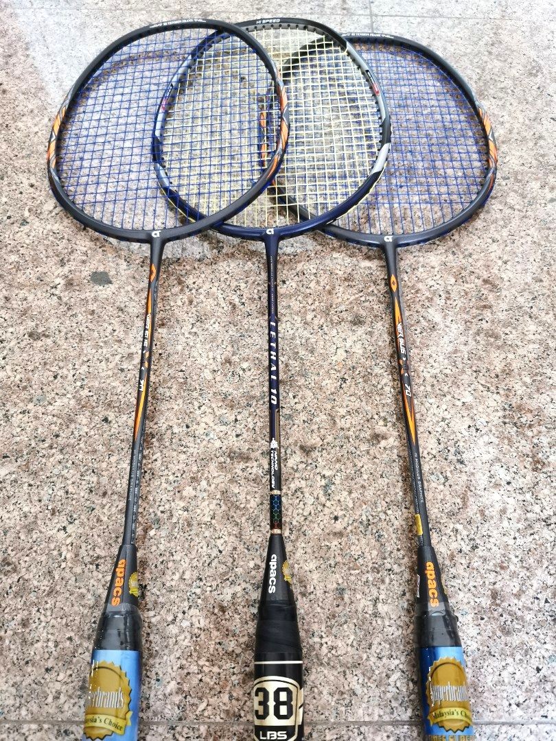 Apacs Versus 70 Lethal 10 Badminton Racket Yonex Li Ning Victor Mizuno Babolat Protech Maxx Badminton Racket Sports Equipment Sports Games Racket Ball Sports On Carousell