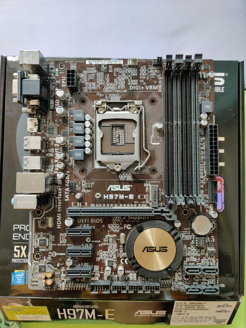 ASUS H97M-E LGA 1150 motherboard, 電腦＆科技, 電腦周邊及配件, 電腦