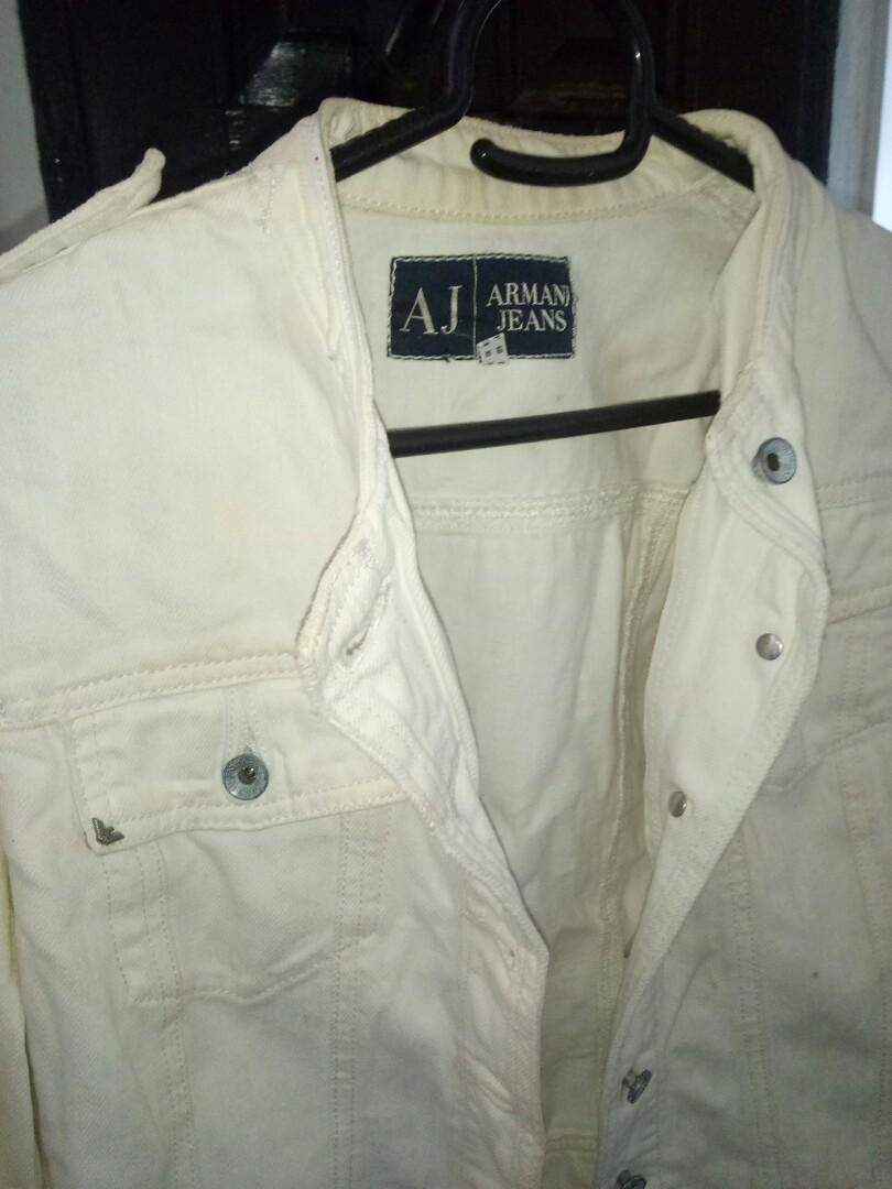 Authentic Armani Jeans Maong White jacket, Women's Fashion, Coats, and Outerwear on Carousell