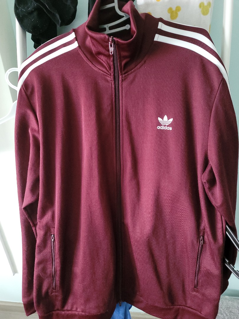 Maroon adidas hotsell track top