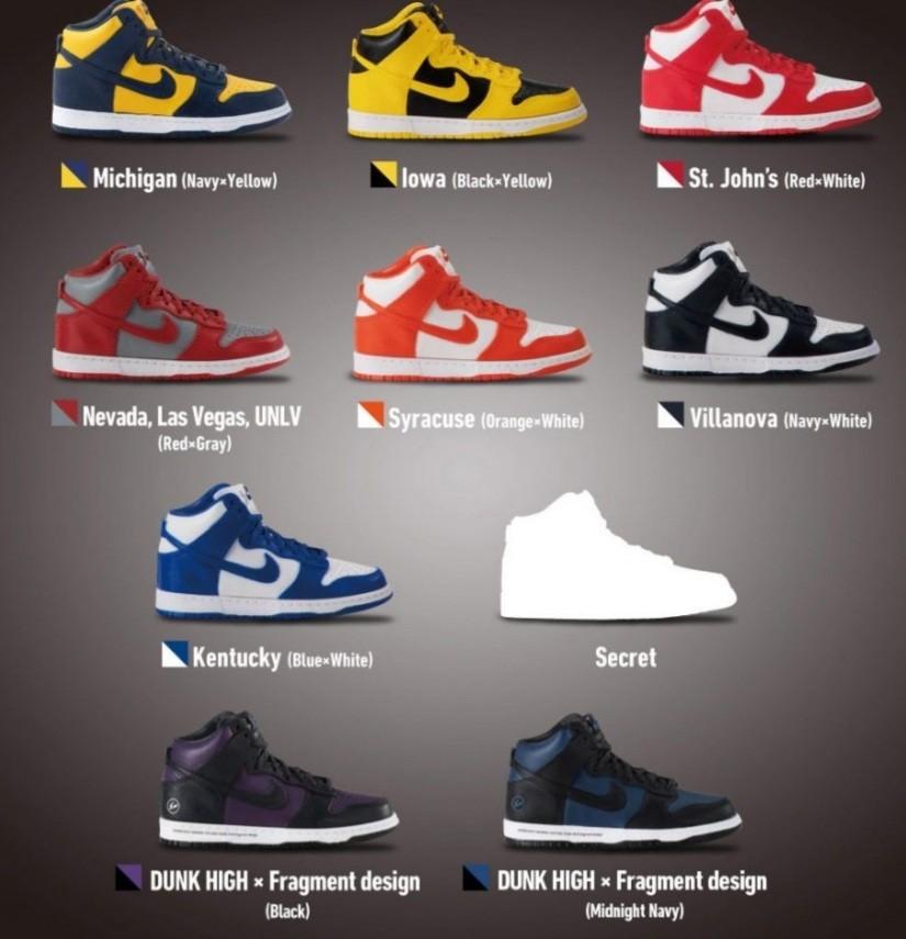 Bandai Nike Dunk High Miniature Collection Fragment Design 