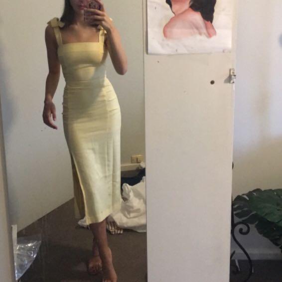 Bec and Bridge Bonita Tie Dress in Butter