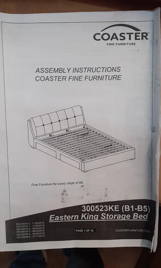 Bed Frame King Size Furniture Home, Coaster Fine Furniture King Bed Assembly Instructions