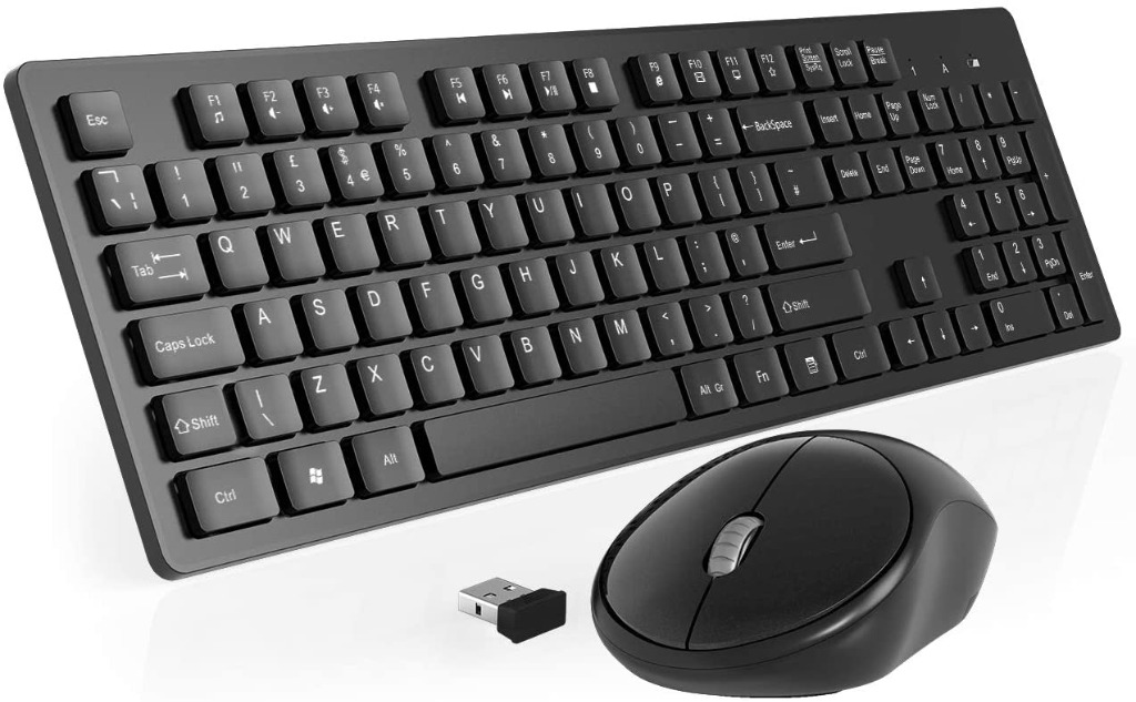 (Black) Wireless Keyboard & Mouse, TedGem Wireless Keyboard and Mouse 2 ...