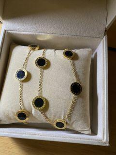 Bvlgari black onyx necklace & bracelet
