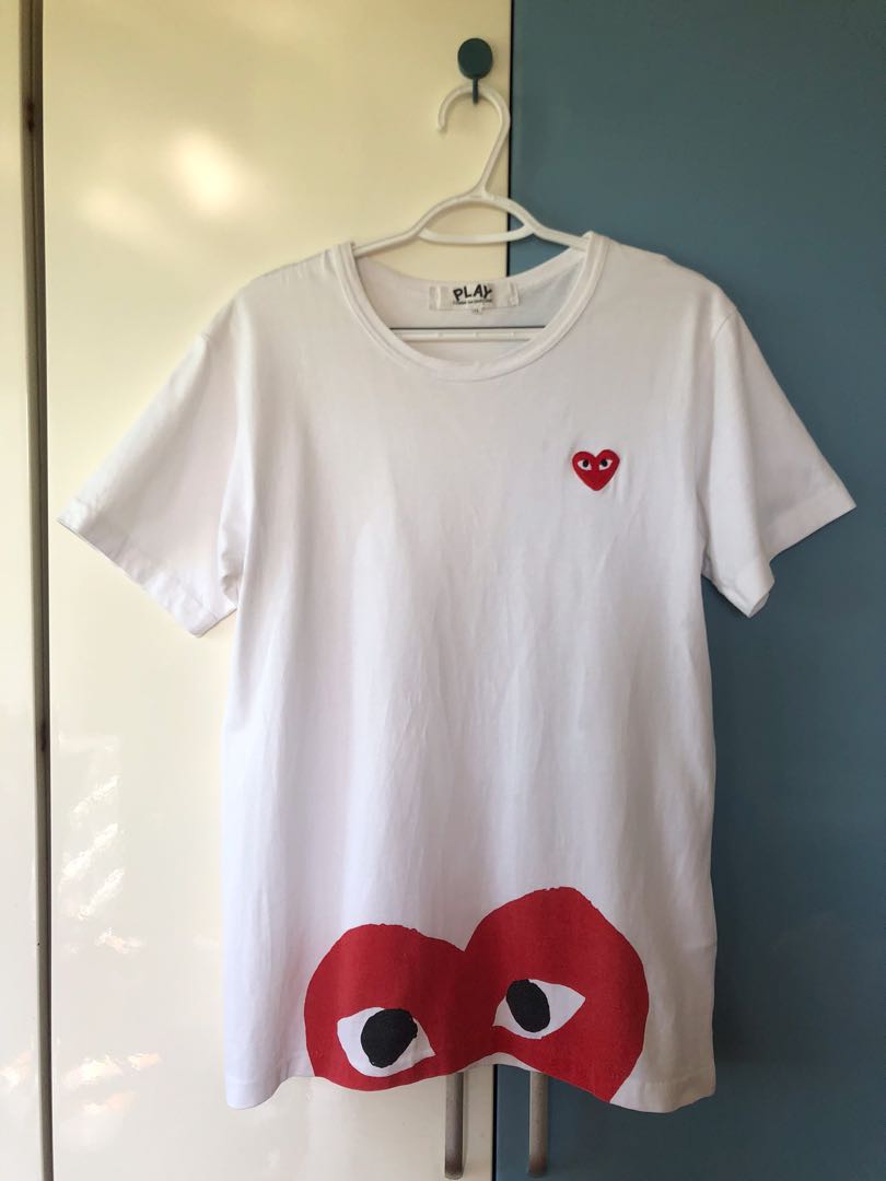 cdg half heart tee