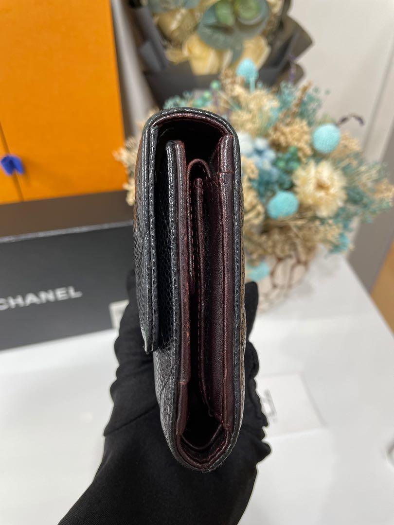 Chanel Classic Long Flap Wallet Caviar Black GHW