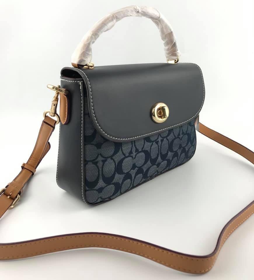 Coach Marlie Top Handle Satchel In Signature Chambray, Women's Fashion