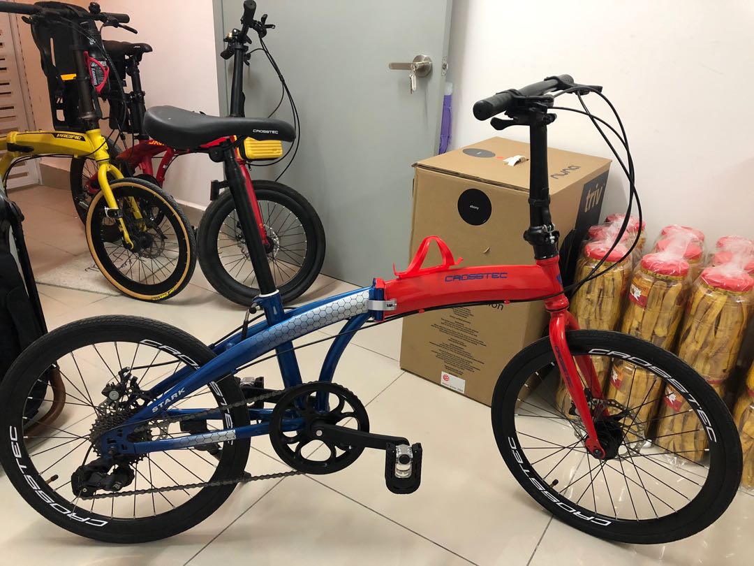 Folding Bike Crosstec Stark 1x9 Speed Sports Equipment Bicycles