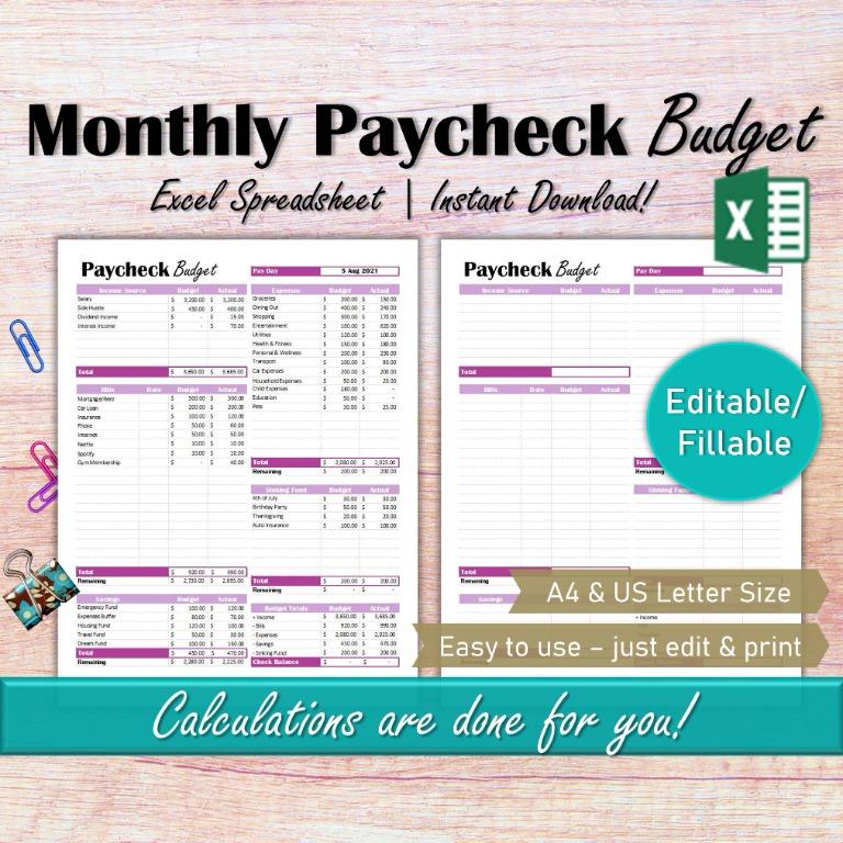 paycheck template excel