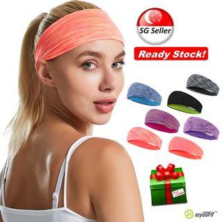 ezyGOFit Sports Headband for Women Men Adults - Elastic Non Slip Wicking Head Band for Exercise Cycling Shower Face Wash