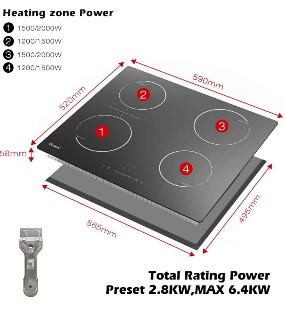 GIONIEN Plugin Induction Hob 13 Amp 3kW, 60cm Integrated Electric