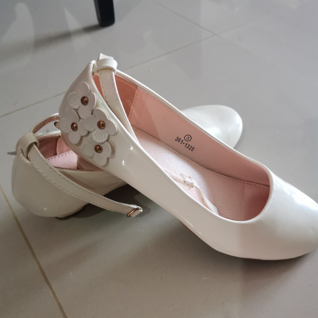 Girls white heels shoes