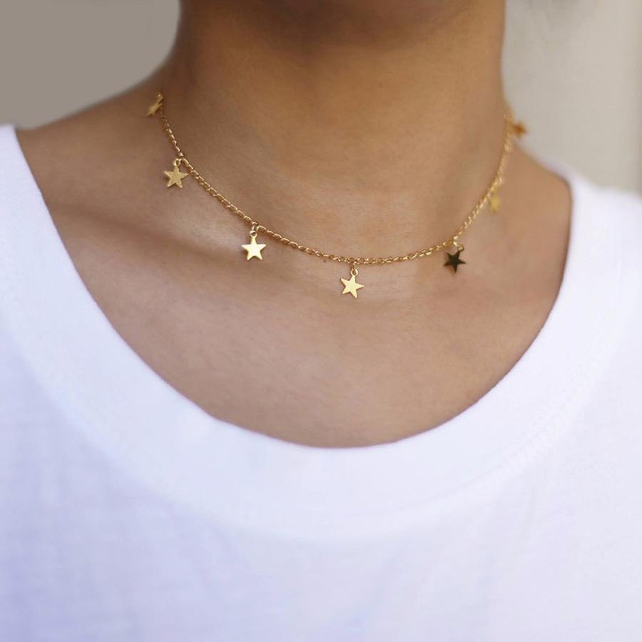 gold star choker necklace Women s Fashion Jewelry Organisers