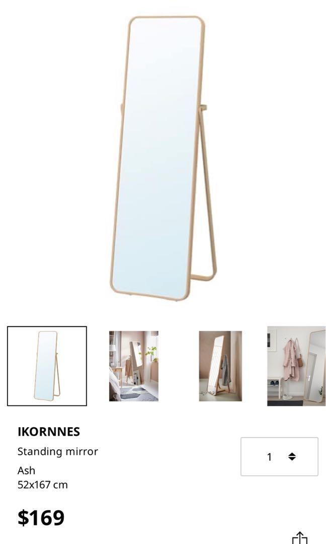 Ikea Ikornnes Standing Mirror, Furniture & Home Living, Home Decor