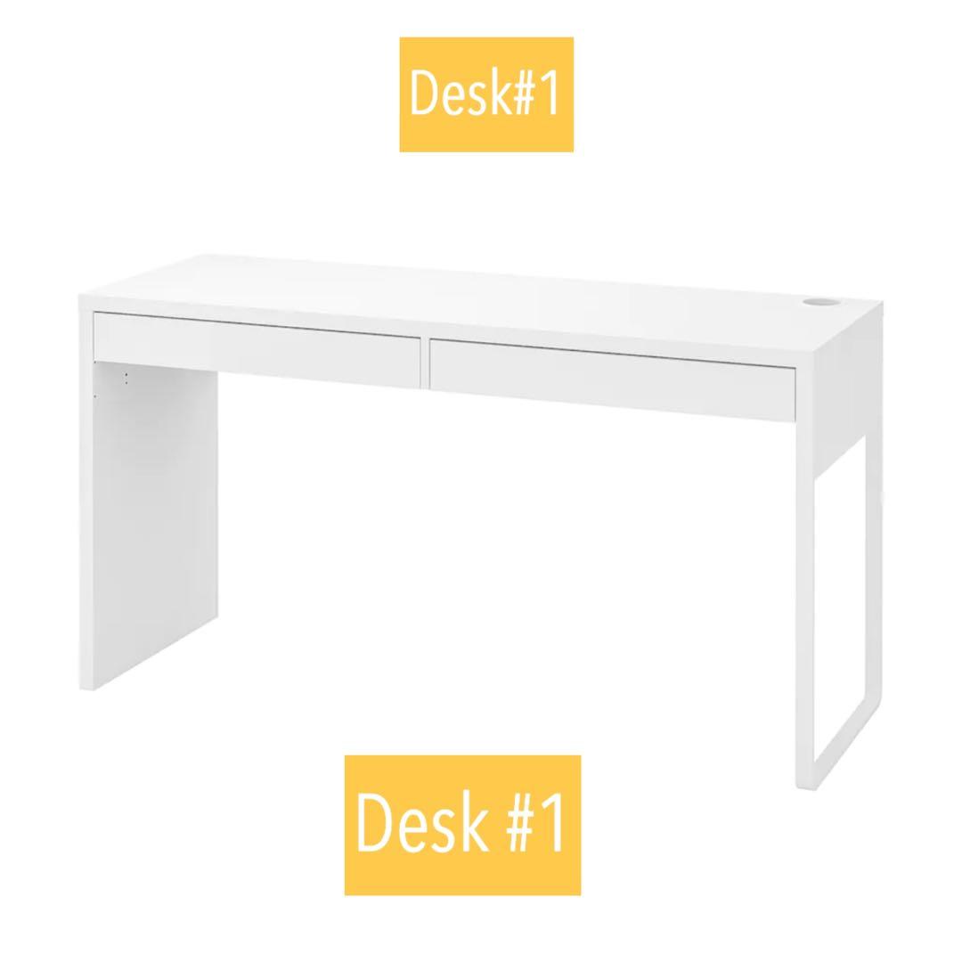 wood top white leg desk