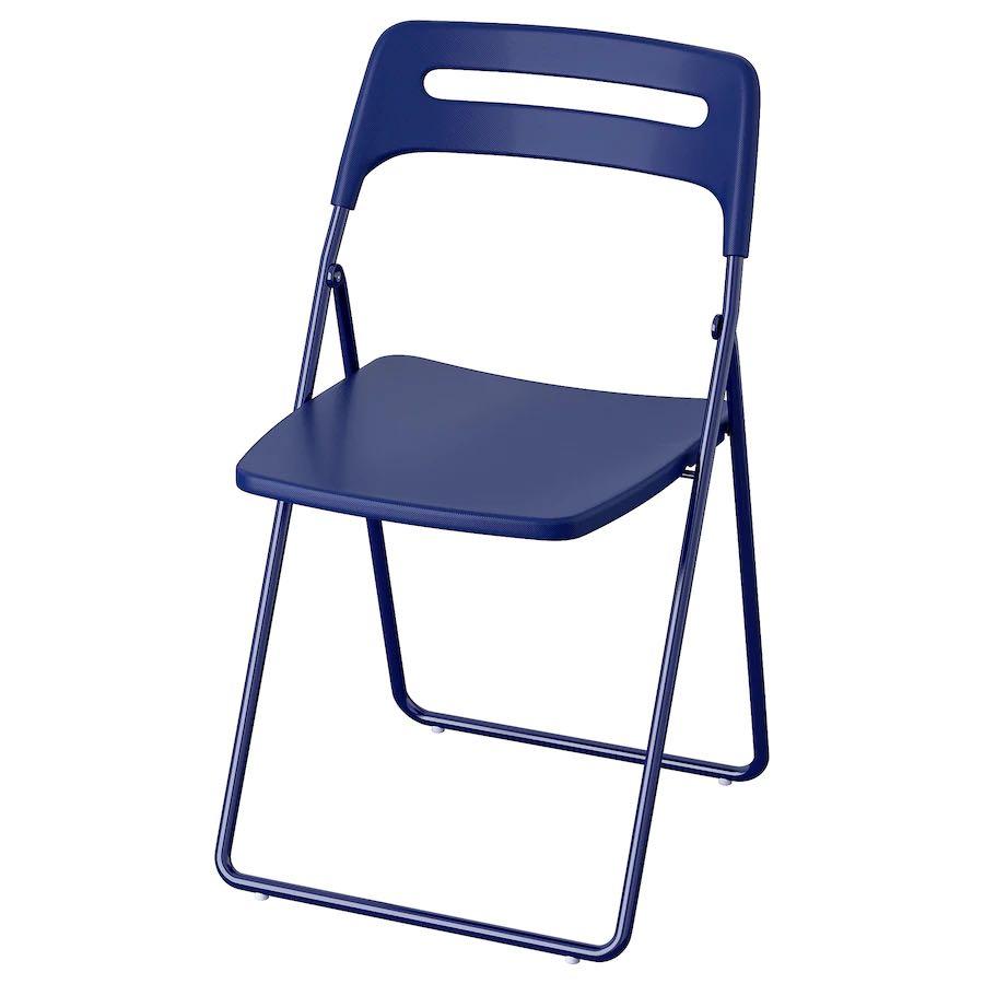 IKEA Nisse chairs foldable blue navy 3 pieces Furniture Home