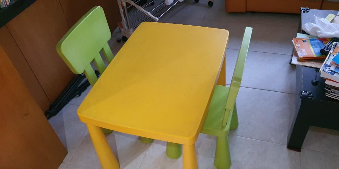 Ikea plastic table with 2 chairs, Babies & Kids, Baby Nursery & Kids