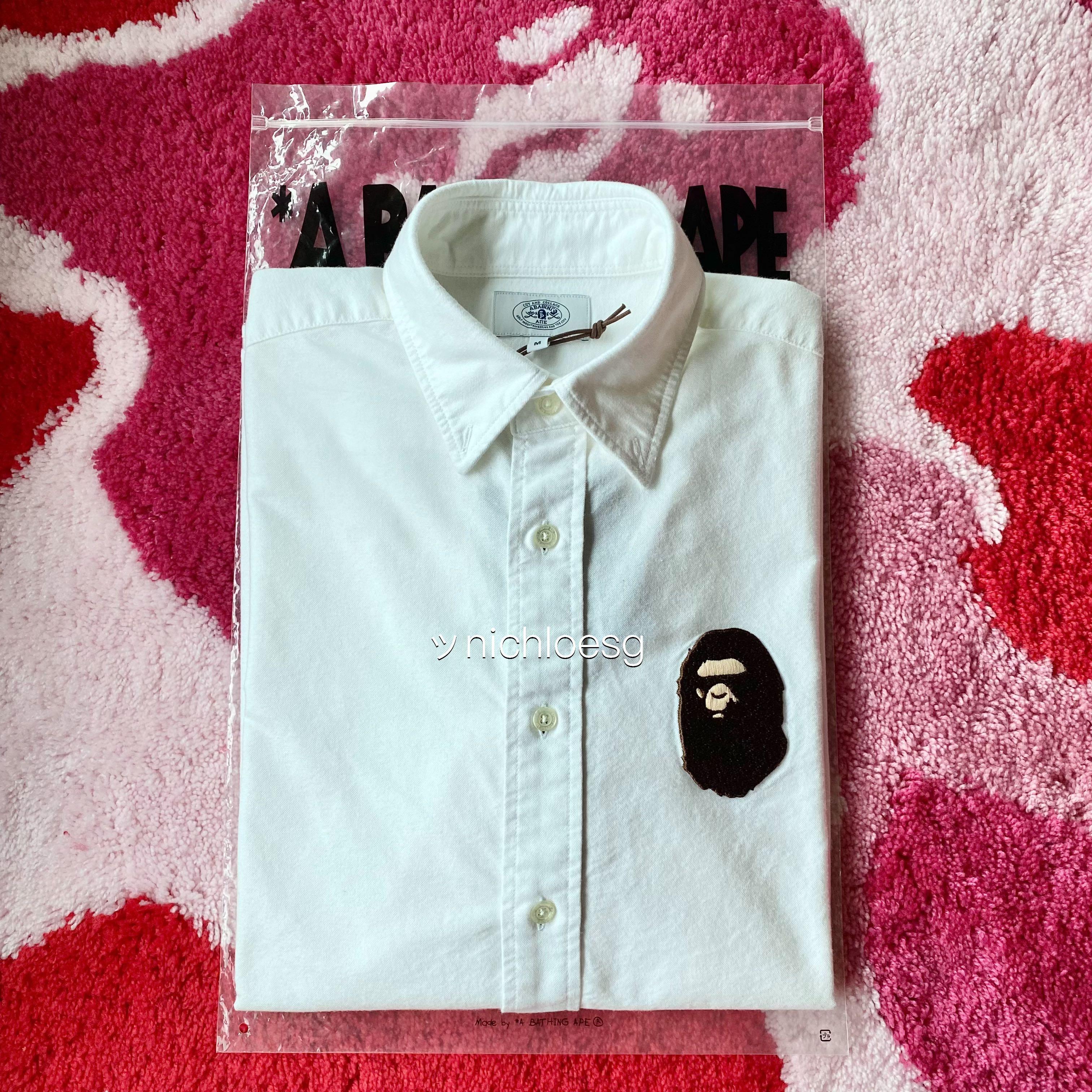 INSTOCK BAPE LARGE APE HEAD OXFORD BD SHIRT