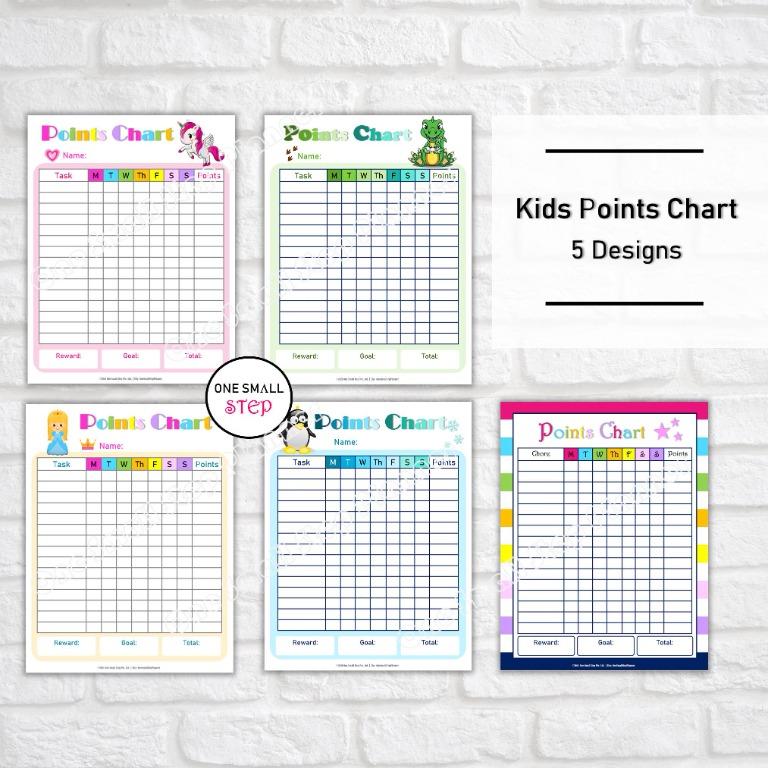 Kids Reward Chart System for Toddlers Preschoolers, Child Behavior ...