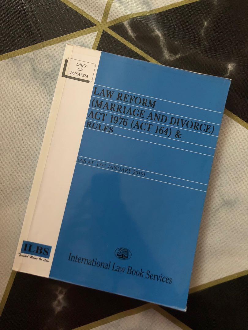 Law Reform Marriage Divorce Act 1976 Textbooks On Carousell