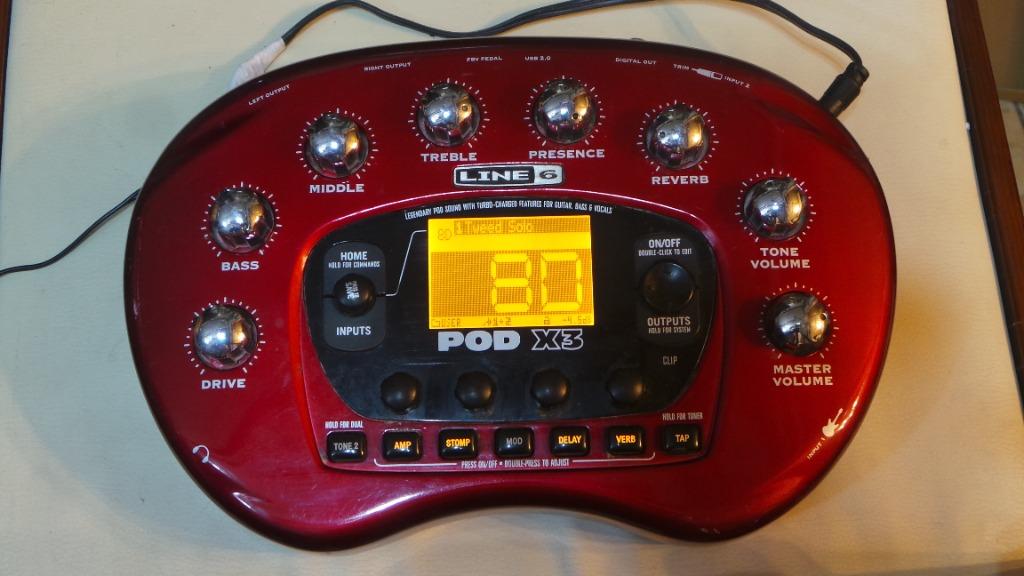 Line 6 POD X3 guitar multi effects (Category: Musical Instruments) located in Manila. Submitted by gene.barrientos (Listing ID 1123582770, Image 1). Description: Up for sale is a used Line 6 POD X3 for 5,500 pesos.Please kindly call or message me through whatsapp,viber or normal voice call on 09688825576 for any inquiries and for faster transaction. OVERVIEW: POD® X3 Features 1/4-inch Instrument Input XLR Microphone Input (w/ Trim Adjust) USB 2.0