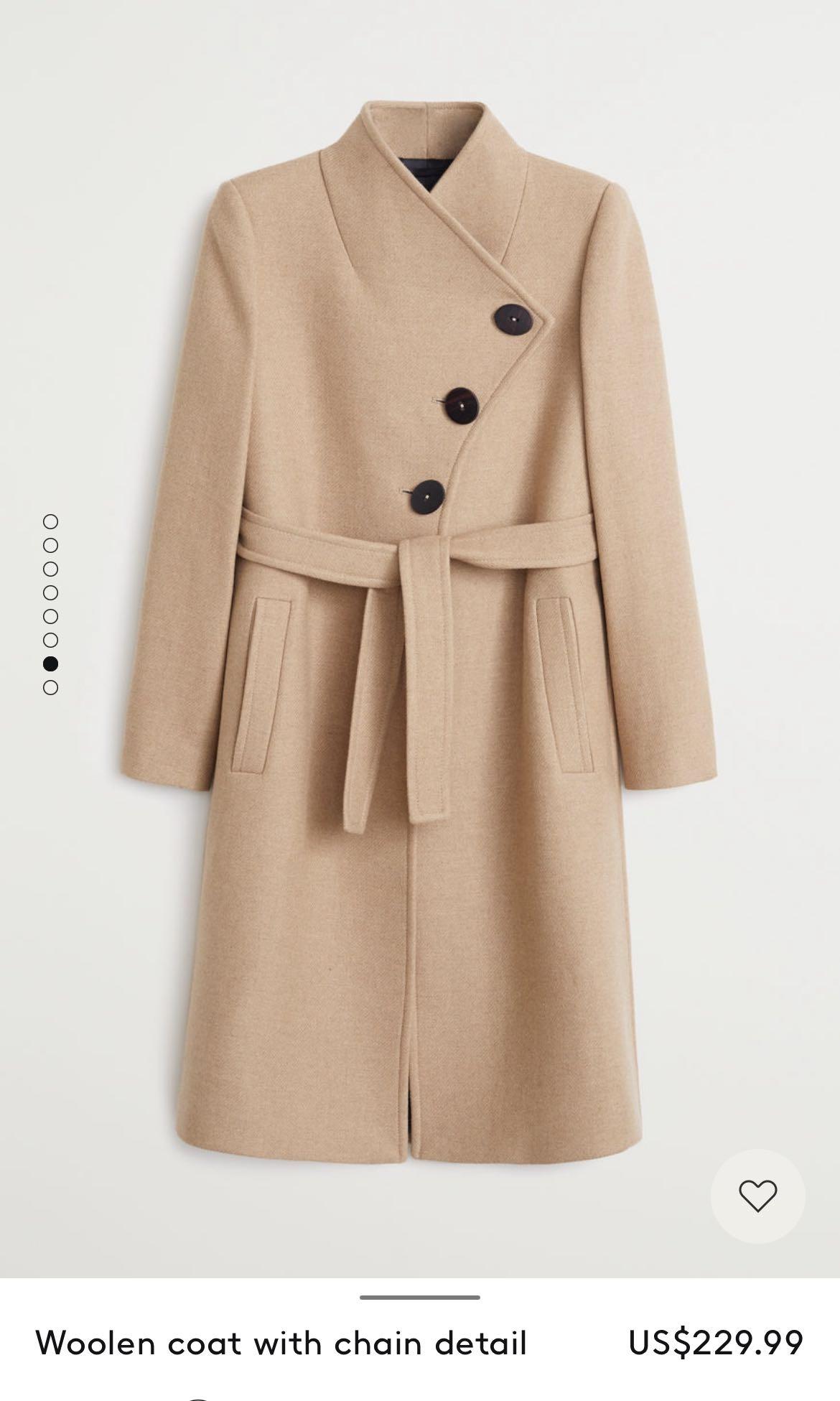 mango camel belted wool coat