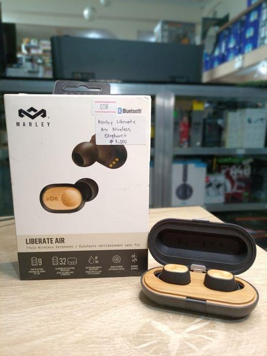 MARLEY LIBERATE AIR WIRELESS EARPHONES! (Category: Earphones) located in San Pedro. Submitted by aussiesurplus (Listing ID 1123519064, Image 1). Description: MARLEY LIBERATE AIR WIRELESS EARPHONES! - 9 hours play time - IPX4 (Water and Sweat Resistant) - USB-C Charging - 32 hours playtime with case - Quick pairing - Bamboo.