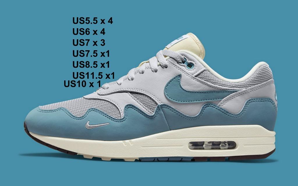 multiple size Air Max 1 Patta Aqua Men s Fashion Footwear