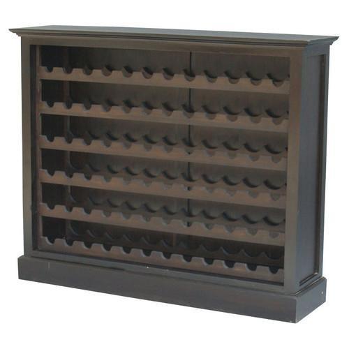 WAREHOUSE SALE TEAK WOOD Wide Wine Rack 110cm H x 135cm W x 35cm D Shop