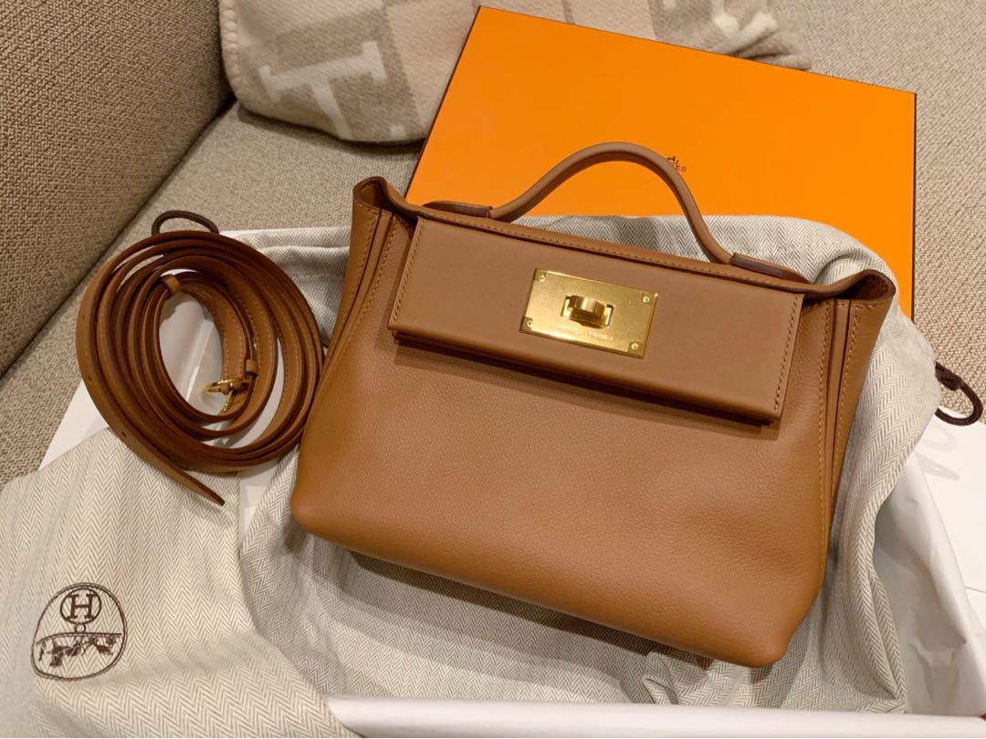 Hermes, Bags, Hermes 2424 Mini Color Beton With Gold Hardware
