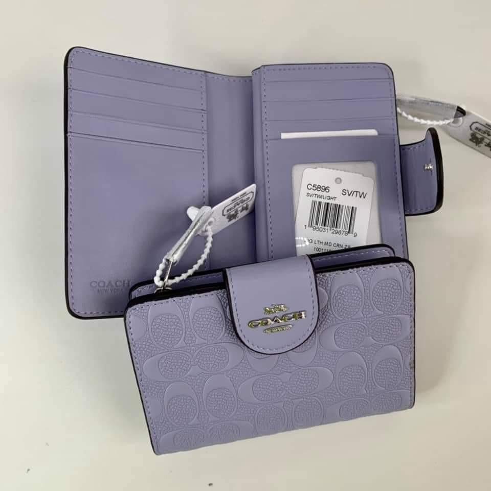 AUTHENTIC COACH MEDIUM CORNER ZIP WALLET IN SIGNATURE CANVAS, Women's  Fashion, Bags & Wallets, Clutches on Carousell